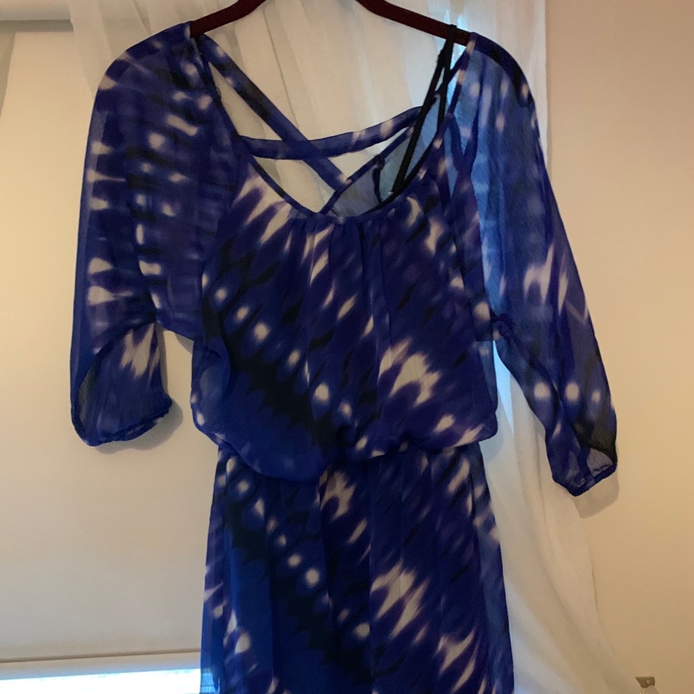 Blue printed dress